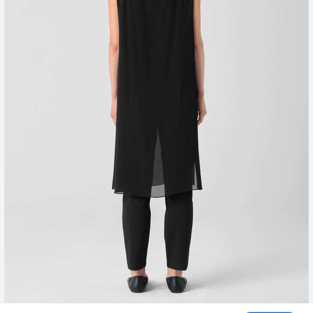 Eileen Fisher Black silk long vest